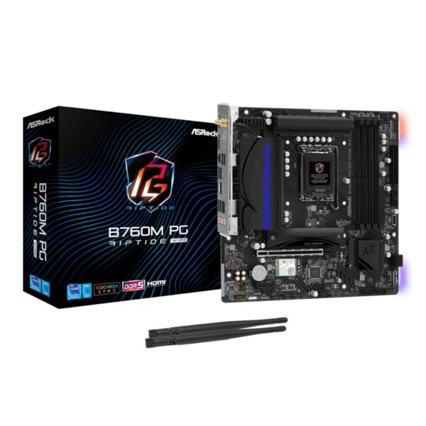 ASRock B760M PG Riptide Wi-Fi Intel LGA1700 Micro-ATX Motherboard ASRock B760M PG Riptide Wi-Fi Intel LGA1700 Micro-ATX Motherboard