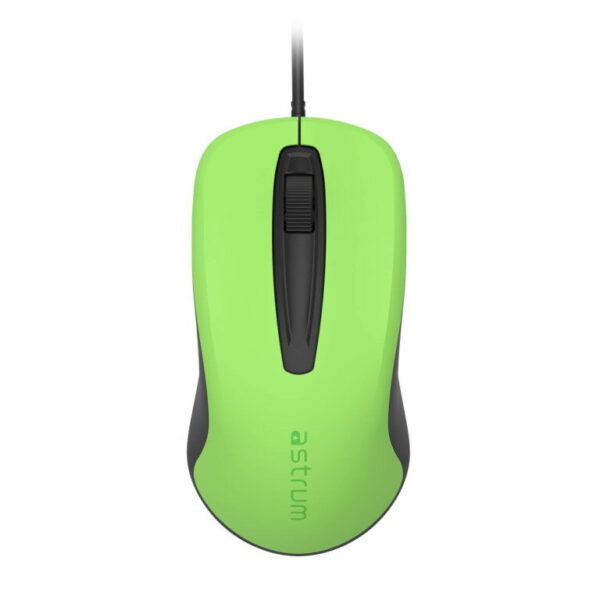 USB Wired Optical Mouse-3 buttons,1200 DPI, Plug & Play - MU120 - Green,Black