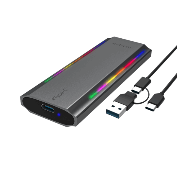 Untitled-design-2025-07-24T140703.281 NVMe M.2 SSD PCIe & NGFF Enclosure, RGB, 10 Gbps Speed - ENP4310G