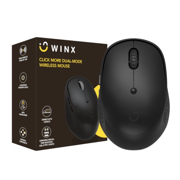 WINX CLICK More Dual-Mode Wireless Mouse – Black WINX CLICK More Dual-Mode Wireless Mouse - Black