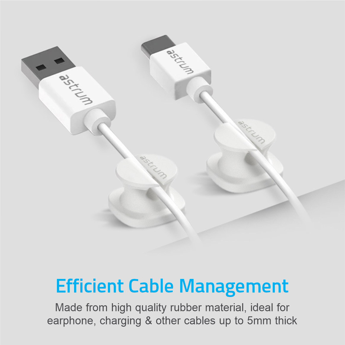CO060 Mini Cable Organizer Clips 4 Piece Set for Cable Management White - Image 2