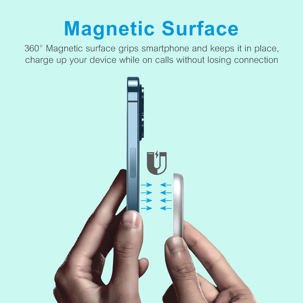 CW500 15W Magnetic Slim Wireless Charging Pad - Silver - Image 3