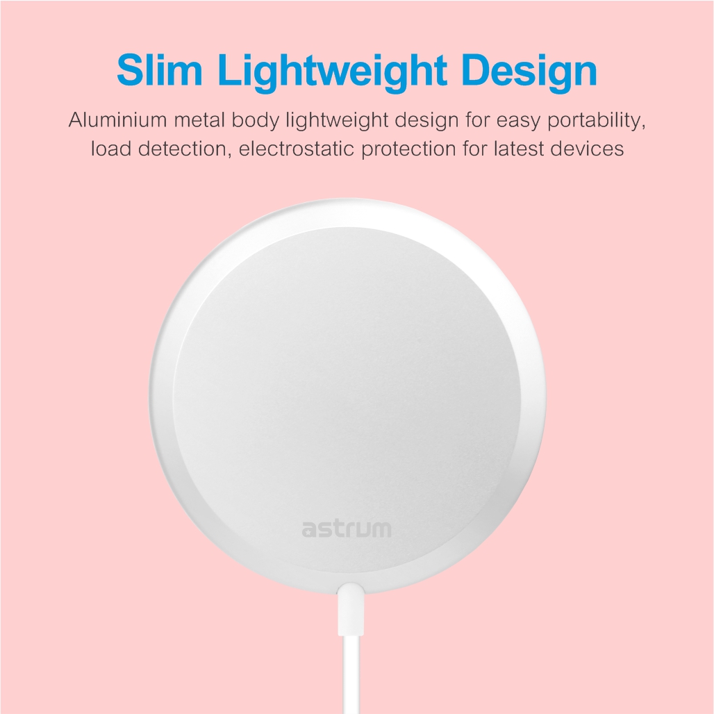 CW500 15W Magnetic Slim Wireless Charging Pad - Silver - Image 5